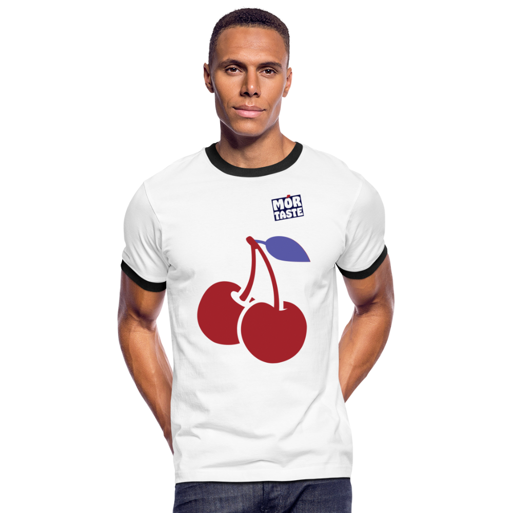 T-Shirt Ringer Cherry - white and black - white/black