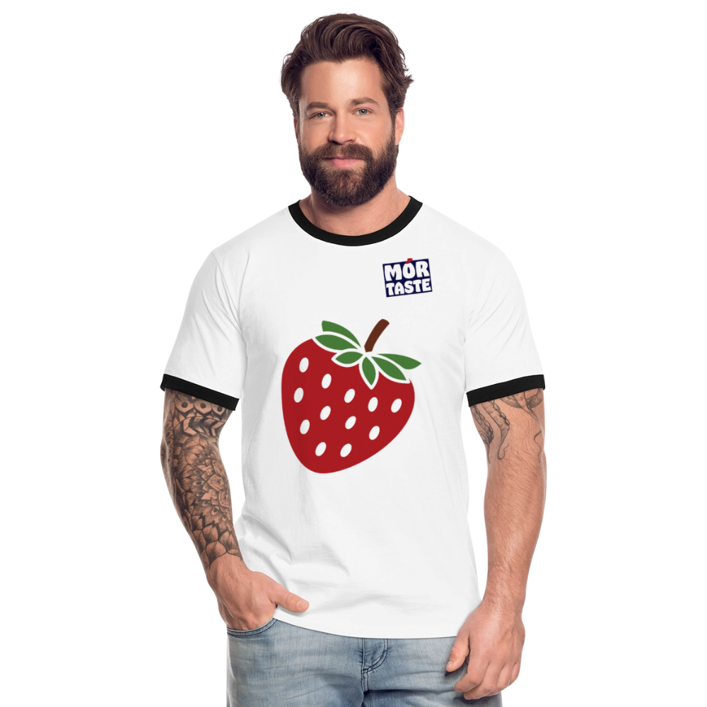 T-Shirt Ringer Strawberry - white and black - white/black