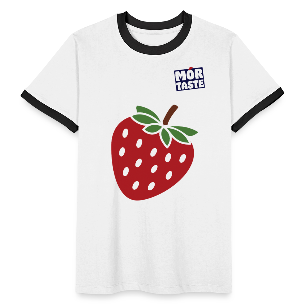 T-Shirt Ringer Strawberry - white and black - white/black